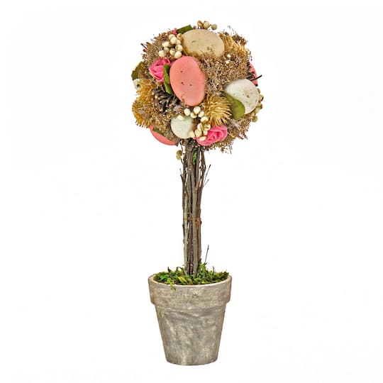 14&#x22; Easter Egg Single Ball Topiary Tree Tabletop Accent